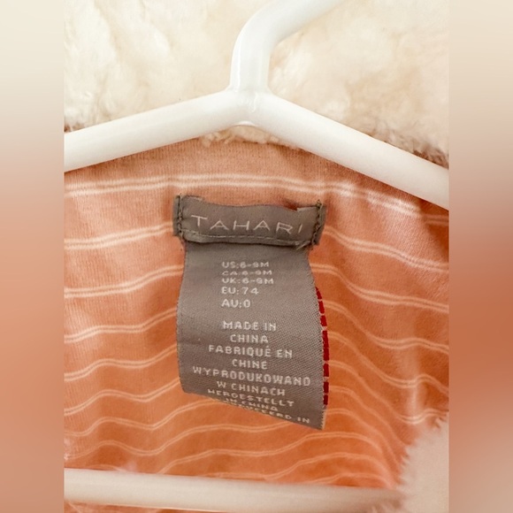 Tahari Baby Girl Plush Fuzzy Collared Vest White sz 6-9 Months - Picture 4 of 4